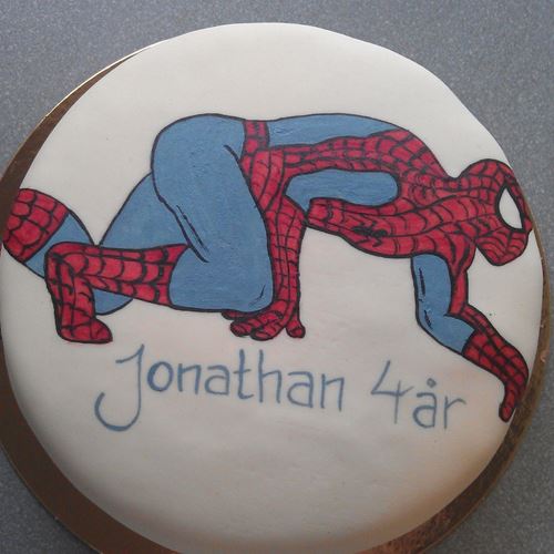 Bild på tårta med Spiderman dekoration